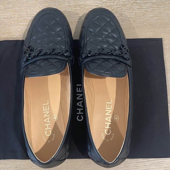 Chanel 22C lambskin loafer/moccasins in black size 38.5 - Picture 9 of 11